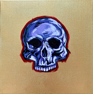 Peinture intitulée "Purple skull" par Tatyana Karabanova (Bogdanova), Œuvre d'art originale, Acrylique Monté sur Châssis en…