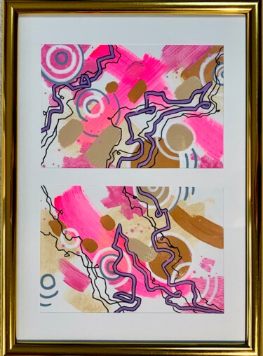 绘画 标题为“In pink” 由Tatyana Karabanova (Bogdanova), 原创艺术品, 丙烯 安装在其他刚性面板上