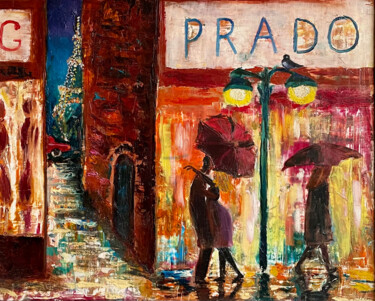 Peinture intitulée "Paris scene painting" par Tatyana Kurkova, Œuvre d'art originale, Huile