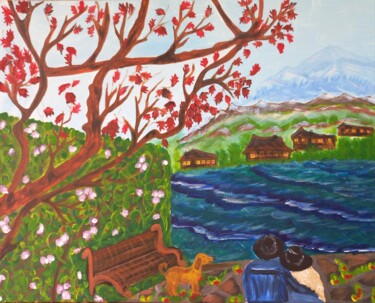 Painting titled "Мрія" by Tatyana Leshan, Original Artwork, Acrylic Mounted on Wood Stretcher frame