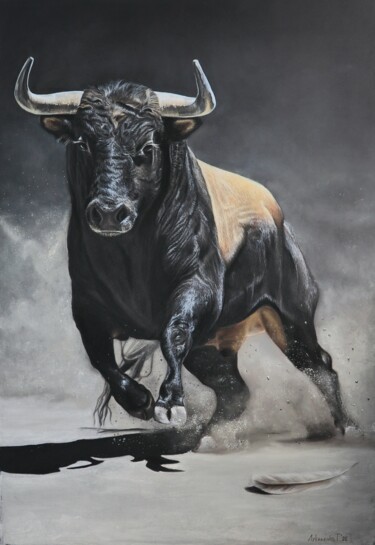 Painting titled "TaUrus" by Tatyana Lukanenko, Original Artwork, Pastel