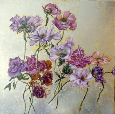 Malerei mit dem Titel ""Summer Flowers"" von Tatyana Mironova, Original-Kunstwerk, Acryl