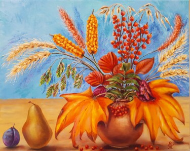 Painting titled "Scent of autumn" by Tatyana Orlovetskaya, Original Artwork, Oil Mounted on Wood Stretcher frame
