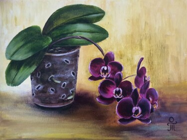 "Phalaenopsis Orchid" başlıklı Tablo Tatyana Orlovetskaya tarafından, Orijinal sanat, Petrol Ahşap Sedye çerçevesi üzerine m…