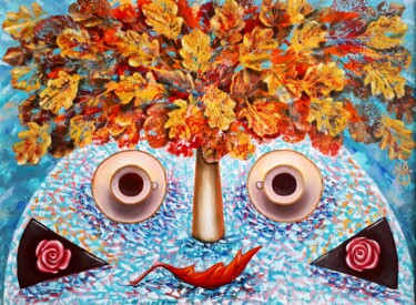 Картина под названием "Visiting Autumn" - Tatyana Orlovetskaya, Подлинное произведение искусства, Масло Установлен на картон