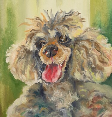 Painting titled "Poodle" by Tatyana Pertsel, Original Artwork, Oil