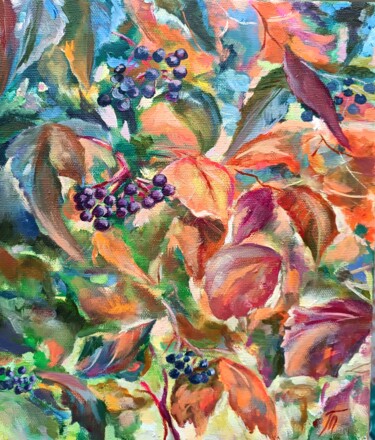 Картина под названием "Wild Grapes" - Tatyana Pertsel, Подлинное произведение искусства, Масло Установлен на Деревянная рама…