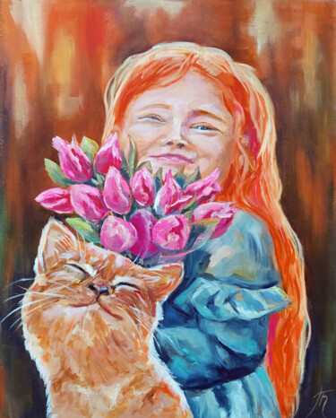Painting titled "Sunny Day. Original…" by Tatyana Pertsel, Original Artwork, Oil Mounted on Wood Stretcher frame