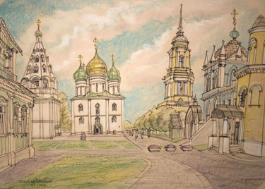 Painting titled "Kolomna. Novo-Golut…" by Tatyana Petrova-Latysheva, Original Artwork, Pastel