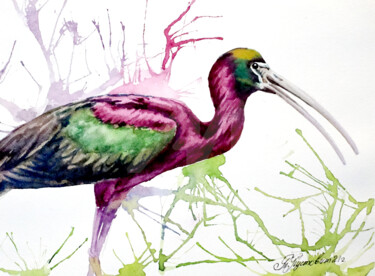 Bright Tropical bird bird Loaf Loaf Peinture intitulée "Bright Tropical bir…" par Tatyana Pustovit, Œuvre d'art originale, Aquarelle