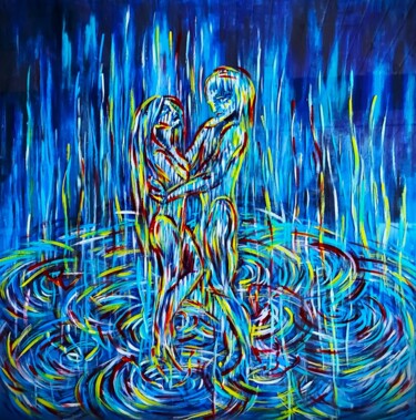 Malerei mit dem Titel "Rain feeling" von Tatyana Shvartsakh, Original-Kunstwerk, Acryl Auf Holzplatte montiert