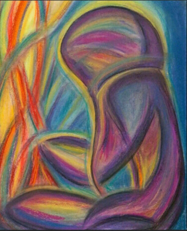 Painting titled "Shaman" by Tatyana Stavskaya, Original Artwork, Pastel