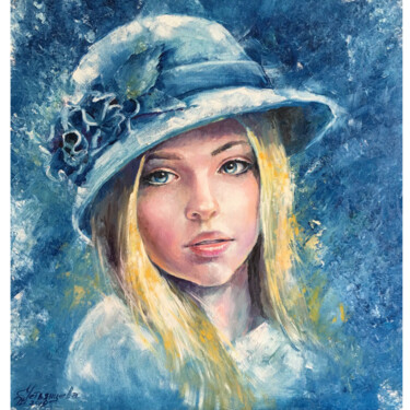 Картина под названием "Woman Portrait Oil…" - Tatyana Ustyantseva, Подлинное произведение искусства, Масло