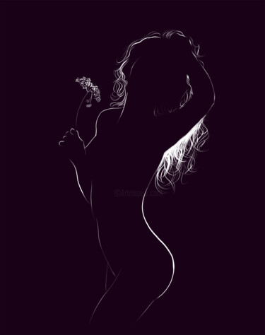 "silhouette of a wom…" başlıklı Dijital Sanat Tatyana Ustyantseva tarafından, Orijinal sanat, Dijital Resim