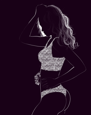 Arts numériques intitulée "Woman body illustra…" par Tatyana Ustyantseva, Œuvre d'art originale, Peinture numérique