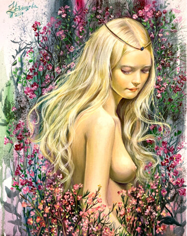 Картина под названием "Woman Oil Painting…" - Tatyana Ustyantseva, Подлинное произведение искусства, Масло
