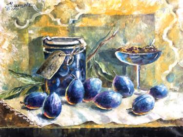 Pintura titulada "plum jam oil painti…" por Tatyana Ustyantseva, Obra de arte original, Oleo