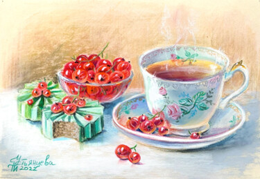 Pintura intitulada "Dessert pastel pain…" por Tatyana Ustyantseva, Obras de arte originais, Pastel