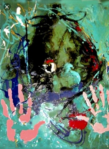 Картина под названием "Black music" - Tatyana Zakharova, Подлинное произведение искусства, Эмаль