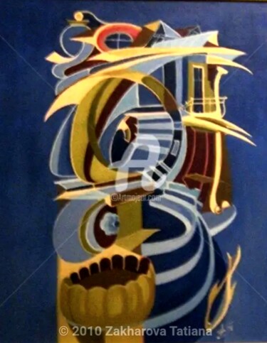 Картина под названием "Дом☆9 (правая часть…" - Tatyana Zakharova, Подлинное произведение искусства, Масло