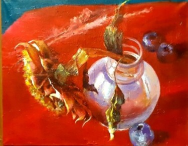 Картина под названием "Подсолнух с колоско…" - Tatyana Zakharova, Подлинное произведение искусства, Акрил