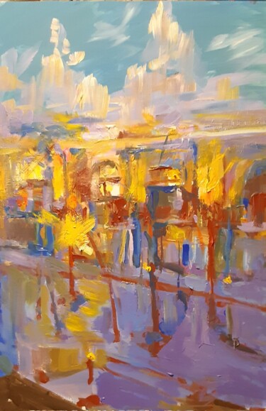 Картина под названием "Вид на ул. Конюшенн…" - Tatyana Zakharova, Подлинное произведение искусства, Акрил