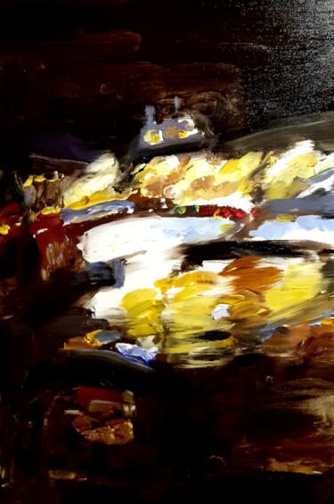 Pittura intitolato "Ночь.на наб.р. Фонт…" da Tatyana Zakharova, Opera d'arte originale, Acrilico