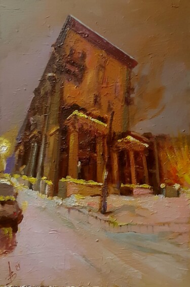 Картина под названием "Зима. На ул. Решетн…" - Tatyana Zakharova, Подлинное произведение искусства, Акрил