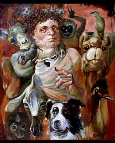 Картина под названием "Античный сюжет (в С…" - Tatyana Zakharova, Подлинное произведение искусства, Масло