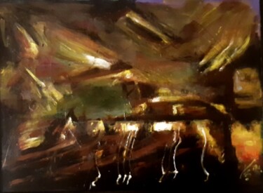 Pittura intitolato "Вечер на Фонтанке" da Tatyana Zakharova, Opera d'arte originale, Olio