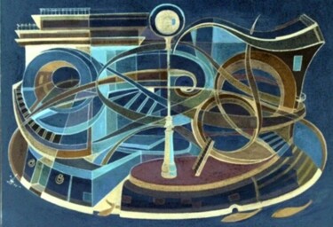 Картина под названием "Дом5/7( центр трипт…" - Tatyana Zakharova, Подлинное произведение искусства, Масло