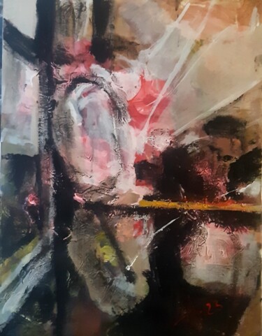 Картина под названием "Меломан в метро" - Tatyana Zakharova, Подлинное произведение искусства, Акрил