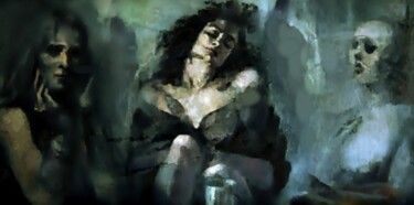 Картина под названием "Вечерний звон ( ок.…" - Tatyana Zakharova, Подлинное произведение искусства, Масло
