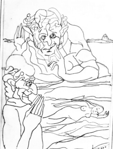 Σχέδιο με τίτλο "Сусанна и старцы" από Tatyana Zakharova, Αυθεντικά έργα τέχνης, Γέλη στυλό