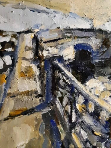 Картина под названием "Вдоль набережной р.…" - Tatyana Zakharova, Подлинное произведение искусства, Акрил