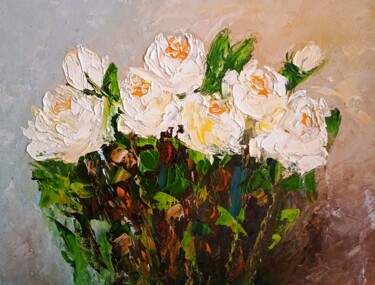 Malerei mit dem Titel "Yellow roses" von Tatyana Zarembovskaya, Original-Kunstwerk, Öl