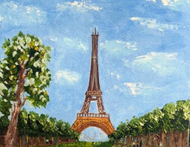 Painting titled "Travel to Paris" by Tatyana Zarembovskaya, Original Artwork, Oil