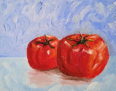 Painting titled "Ripe tomatoes" by Tatyana Zarembovskaya, Original Artwork, Oil