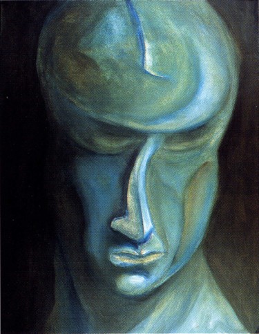 Painting titled "Face 2" by Michel Tava, Original Artwork, Oil