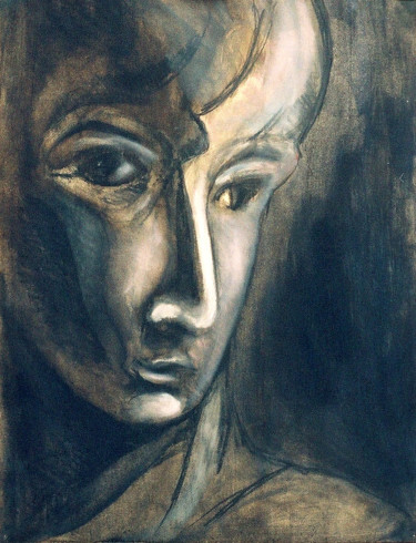 Painting titled "Face 10" by Michel Tava, Original Artwork, Oil