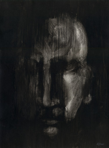 Peinture intitulée "Coal Face - 3" par Michel Tava, Œuvre d'art originale, Gouache