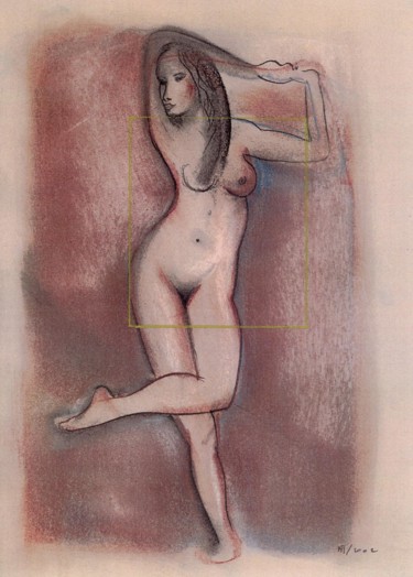Dessin intitulée "Pas de danse - 2002" par Michel Tava, Œuvre d'art originale, Craie