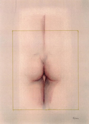 Dessin intitulée "APPARITION - 2002" par Michel Tava, Œuvre d'art originale, Craie