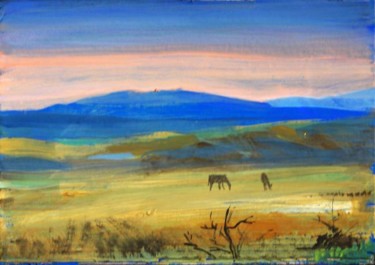 Painting titled "steppe" by Anna Kalugina, Original Artwork, Oil