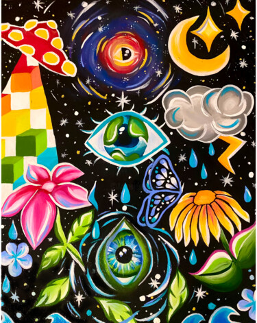 Arts numériques intitulée "Within worlds" par Tawnie Martinez (Earthjem), Œuvre d'art originale, Acrylique