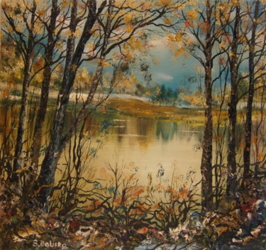 Картина под названием "" GREEN LAKE FROM M…" - Sergeys Balura, Подлинное произведение искусства, Масло