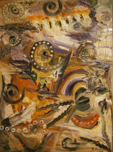 Malerei mit dem Titel ""IN MY IMAGINATION"" von Sergeys Balura, Original-Kunstwerk, Öl Auf Keilrahmen aus Holz montiert