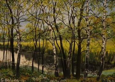 Malerei mit dem Titel ""BEFORE THE RAIN"" von Sergeys Balura, Original-Kunstwerk, Öl Auf Keilrahmen aus Holz montiert