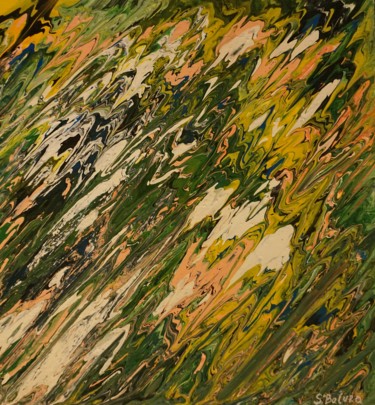 Malerei mit dem Titel ""DAMASK PAINTING"" von Sergeys Balura, Original-Kunstwerk, Öl Auf Keilrahmen aus Holz montiert