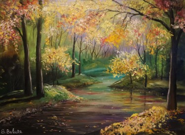 Painting titled ""ANOTHER AUTUMN"" by Sergeys Balura, Original Artwork, Oil Mounted on Wood Stretcher frame